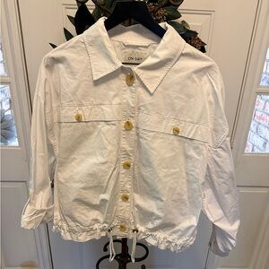 NWOT ON 34th Minimalist White Lightweight Oversized Cotton Utility Jacket L